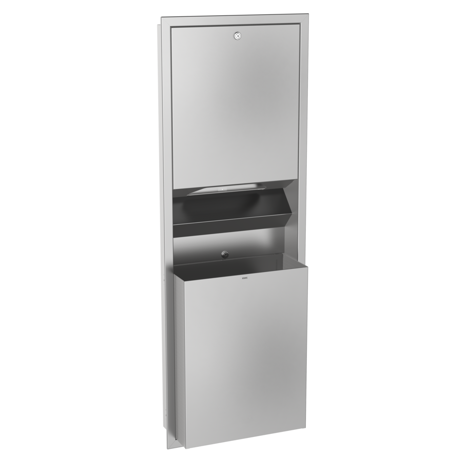 2000090060 - RODX602E - RODAN - RODAN paper towel dispenser/waste bin combination for recessed mounting